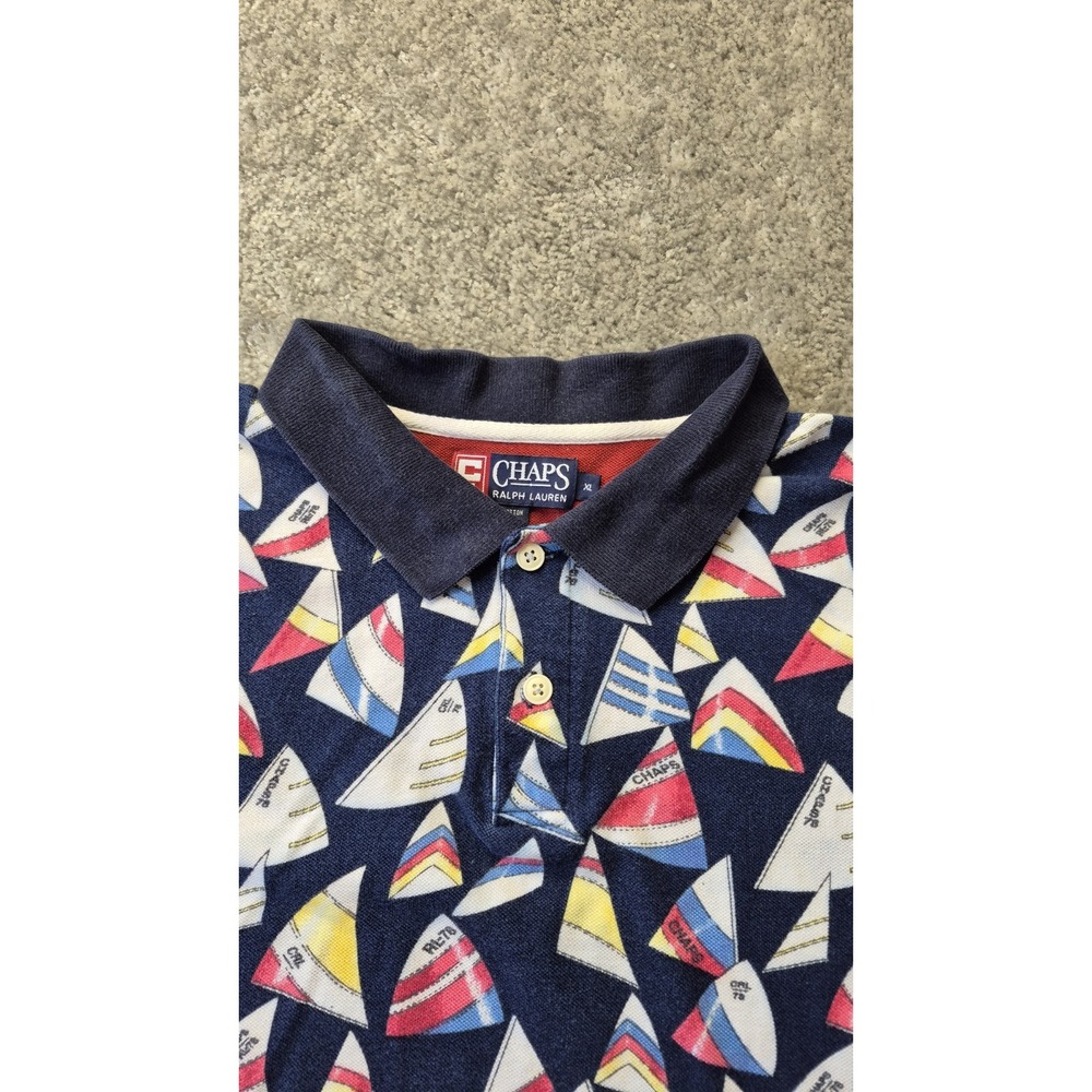 Vintage CHAPS Ralph Lauren Sailboat Polo Short Sleeve Shirt Men's XL - Picture 5 of 10